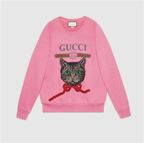 pink gucci sweater with cat|cashmere sweater gucci.